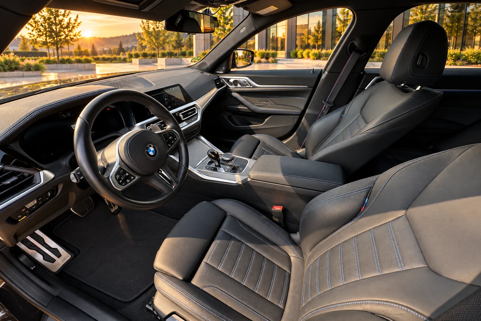 BMW Innenraum mit schwarzer Lederausstattung